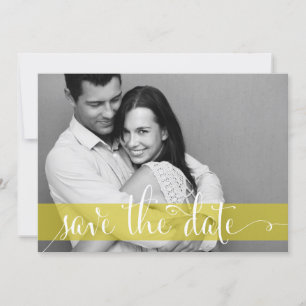 Whimsical Save the Date Script Photo Announcement