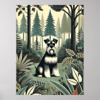 Whimsical Schnauzer Print, wall art
