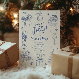 Whimsical Scribble Christmas Party Invitation
