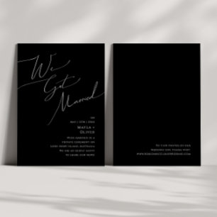 Whimsical Script   Black Elopement Announcement