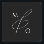 Whimsical Script | Black Monogram Envelope Seal<br><div class="desc">This whimsical script | black monogram envelope seal is perfect for your classic simple black and white minimal modern boho wedding. The design features elegant, delicate, and romantic handwritten calligraphy lettering with formal shabby chic typography. The look will go well with any wedding season: spring, summer, fall, or winter! The...</div>