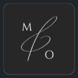 Whimsical Script | Black Monogram Envelope Seal<br><div class="desc">This whimsical script | black monogram envelope seal is perfect for your classic simple black and white minimal modern boho wedding. The design features elegant, delicate, and romantic handwritten calligraphy lettering with formal shabby chic typography. The look will go well with any wedding season: spring, summer, fall, or winter! The...</div>