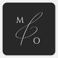 Whimsical Script | Black Monogram Envelope Seal