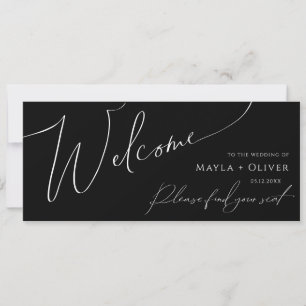 Whimsical Script   Black Seating Chart Header