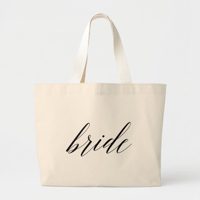 Whimsical Script Bride Bachelorette Tote Bag (Front)