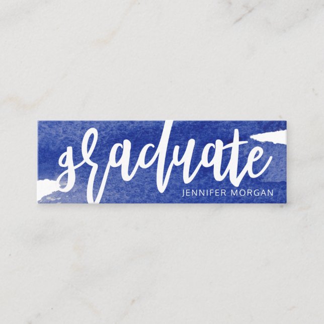 whimsical script brush stroke graduation Name Card (Front)