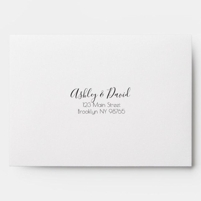 Whimsical Script Custom Return Address Envelope (Front)