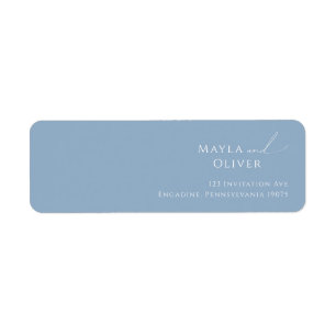 Whimsical Script   Dusty Blue Return Address Label