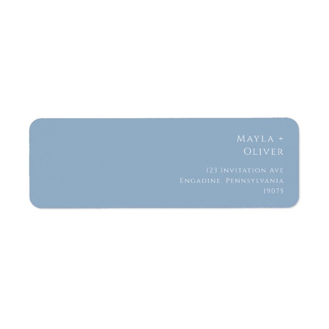 Whimsical Script | Dusty Blue Return Address Label (Front)