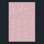 Whimsical Script | Dusty Rose Alphabetical Seating Poster<br><div class="desc">Introducing our stunning whimsical script | dusty rose alphabetical seating poster perfect for your simple modern boho spring celebration. Our elegant design includes a vibrant bright, pastel colour palette with a vintage chic calligraphy script. Whether you prefer a minimalist or classic style, our unique editable product offers luxury and elegance,...</div>