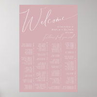 Whimsical Script | Dusty Rose Alphabetical Seating