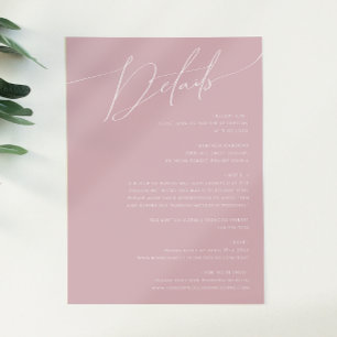 Whimsical Script   Dusty Rose Details Enclosure Card