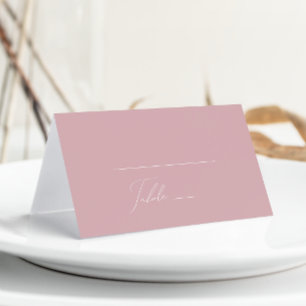Whimsical Script   Dusty Rose Folded Place Card
