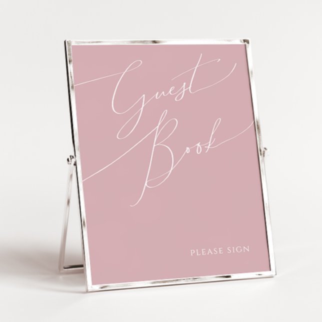Whimsical Script | Dusty Rose Guest Book Sign (Creator Uploaded)