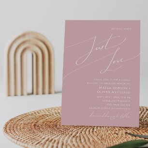 Whimsical Script   Dusty Rose Just Love Wedding Invitation