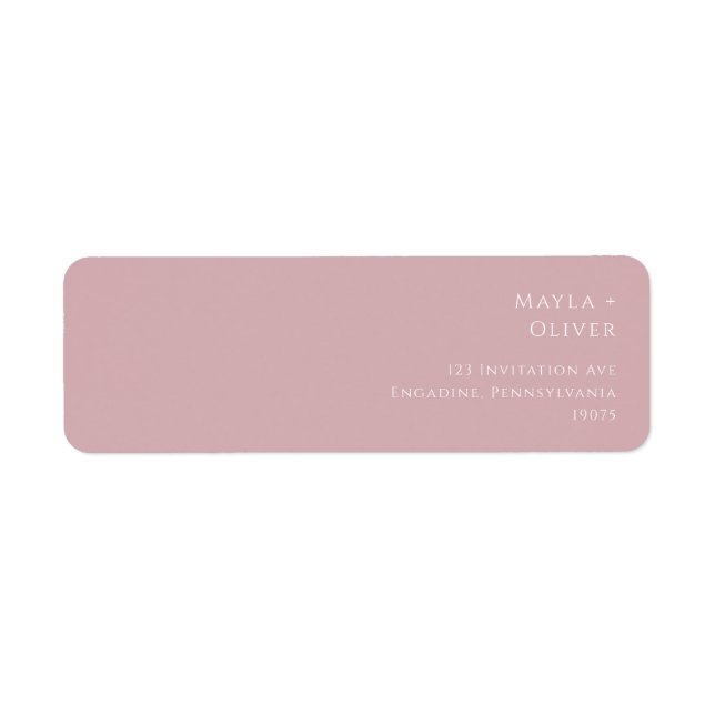Whimsical Script | Dusty Rose Return Address Label (Front)