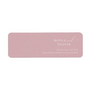 Whimsical Script   Dusty Rose Return Address Label