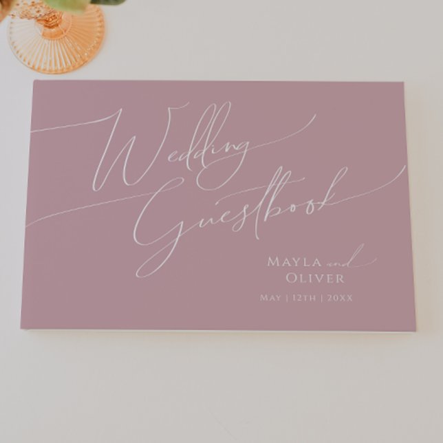 Whimsical Script | Dusty Rose Wedding Guestbook (Creator Uploaded)