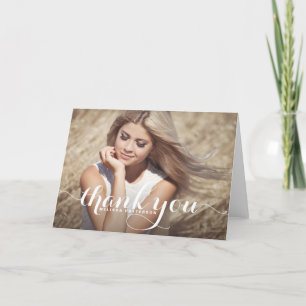 Whimsical Script Graduation Thank You Card