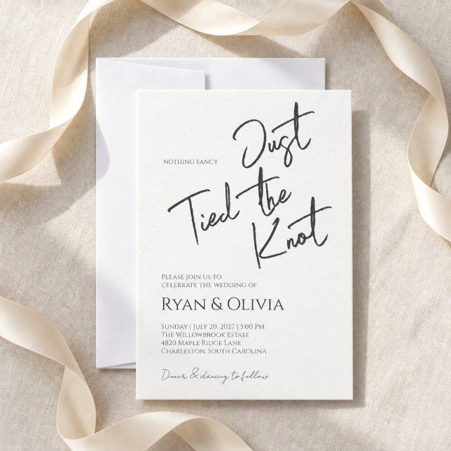 Whimsical Script Nothing Fancy Wedding Invitation (Whimsical Script Nothing Fancy Wedding Invitation
)