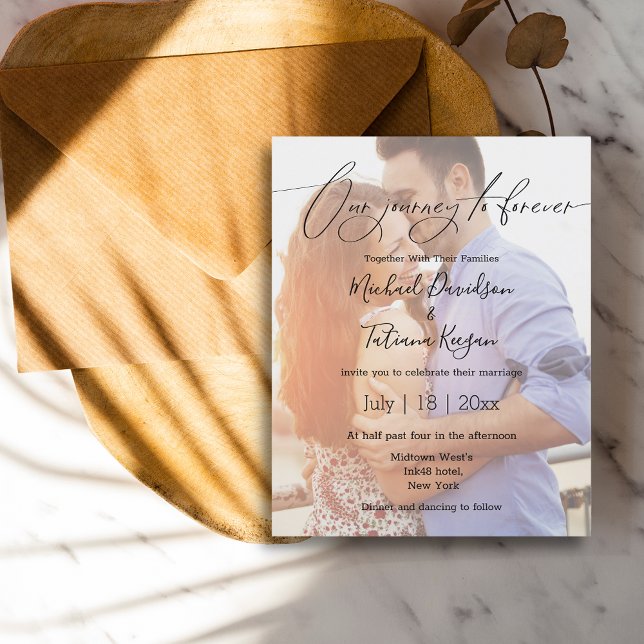 Whimsical Script, overlay photo wedding invitation (Creator Uploaded)