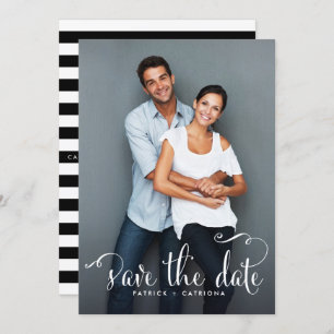 Whimsical Script Photo Save the Date Announcement