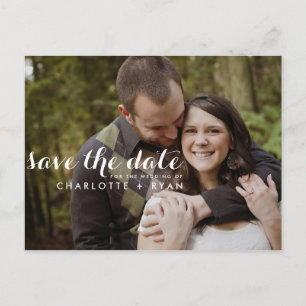 Whimsical Script Photo Save the Date Postcard