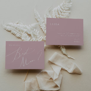 Whimsical Script   Rose Best Man Proposal Card