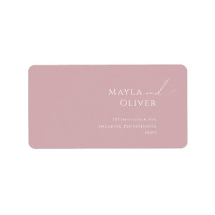 Whimsical Script Rose Wedding RSVP Return Address Label