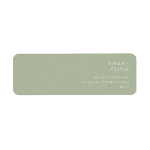Whimsical Script   Sage Green Return Address Label
