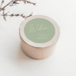 Whimsical Script | Sage Green Wedding Welcome Classic Round Sticker<br><div class="desc">Introducing our stunning whimsical script | sage green wedding welcome classic round sticker perfect for your simple modern boho spring celebration. Our elegant design includes a vibrant bright, pastel colour palette with a vintage chic calligraphy script. Whether you prefer a minimalist or classic style, our unique editable product offers luxury...</div>