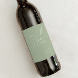 Whimsical Script | Sage Green Wedding Wine Label<br><div class="desc">Introducing our stunning whimsical script | sage green wedding wine label perfect for your simple modern boho spring celebration. Our elegant design includes a vibrant bright, pastel colour palette with a vintage chic calligraphy script. Whether you prefer a minimalist or classic style, our unique editable product offers luxury and elegance,...</div>