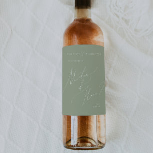 Whimsical Script   Sage Matron Of Honour Proposal Wine Label