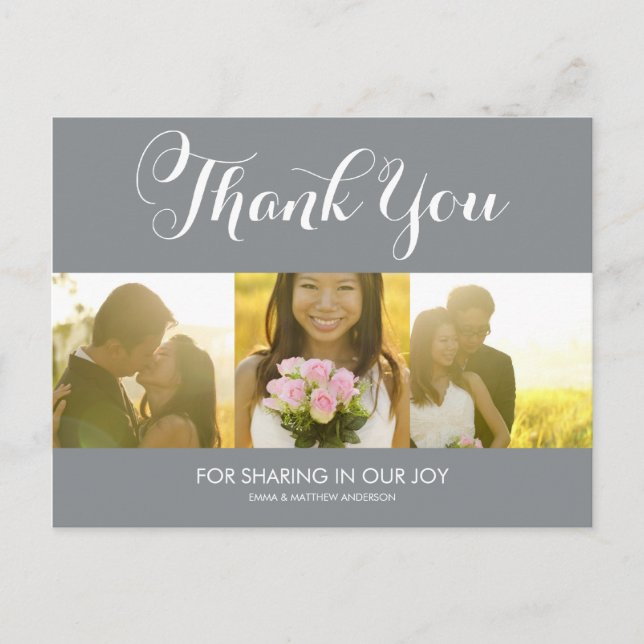 WHIMSICAL SCRIPT | WEDDING THANK YOU POSTCARD (Front)