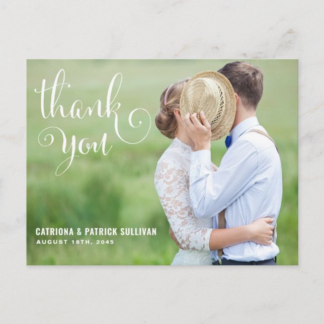 WHIMSICAL SCRIPT | WEDDING THANK YOU POSTCARD (Front)