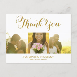 WHIMSICAL SCRIPT   WEDDING THANK YOU POSTCARD
