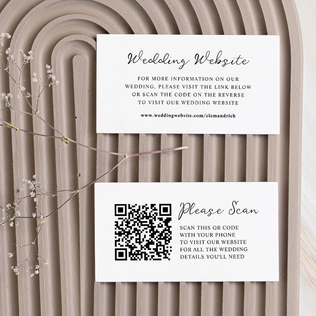 Whimsical Script | Wedding Website QR Code Enclosure Card (Creator Uploaded)