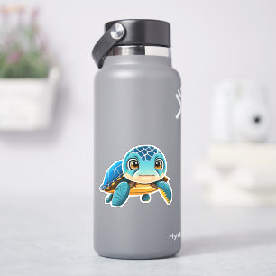 Whimsical sea turtle sticker for kids