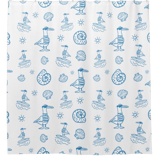 Whimsical Seagull Nautical Doodle Pattern (Front)