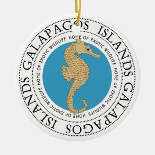 Whimsical Seahorse Galapagos Islands Souvenir Ceramic Ornament