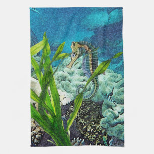 Whimsical Seahorse Kitchen Towel
