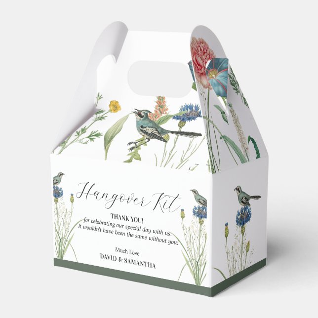 Whimsical Secret Garden Wildflowers Favor Box (Front Side)