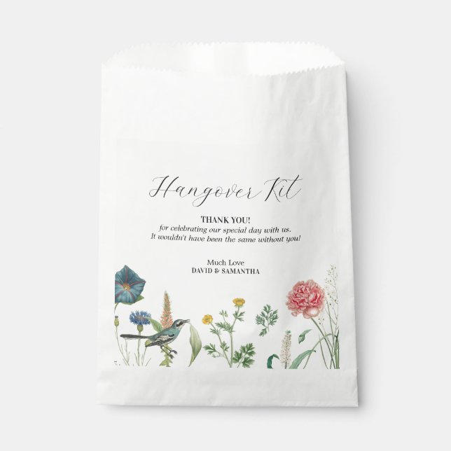 Whimsical Secret Garden Wildflowers Favour Bag (Front)