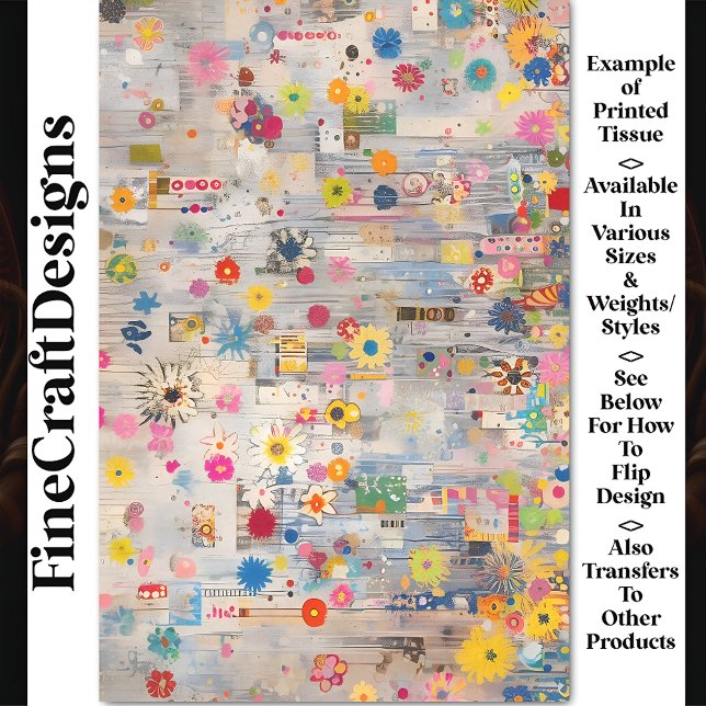 Whimsical Shabby Chic Retro Collage BP6B Decoupage Tissue Paper (Creator Uploaded)