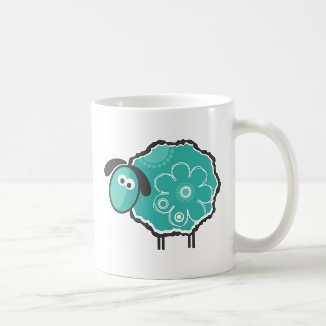 Whimsical Sheep Coffee Mug (Right)