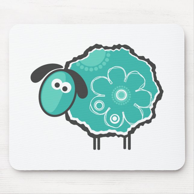 Whimsical Sheep Mouse Pad (Front)
