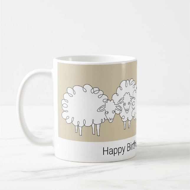 Whimsical Sheep Mug (Left)