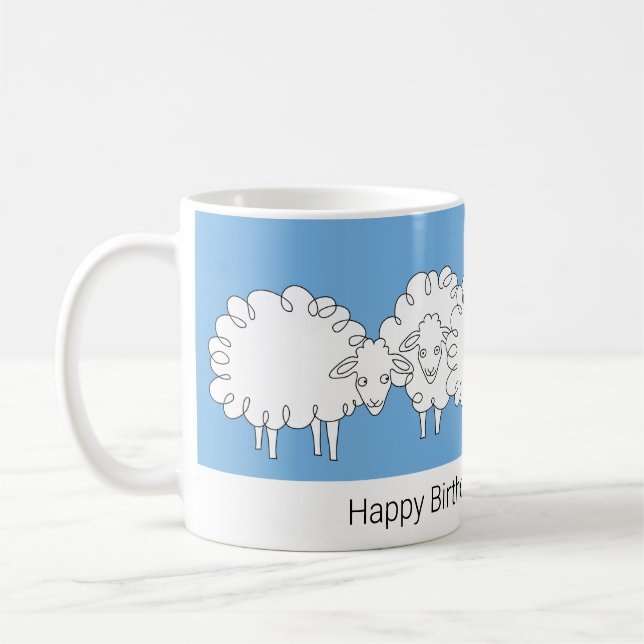 Whimsical Sheep Mug (Left)