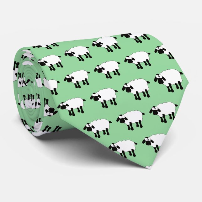 Whimsical Sheep Neck Tie (Rolled)