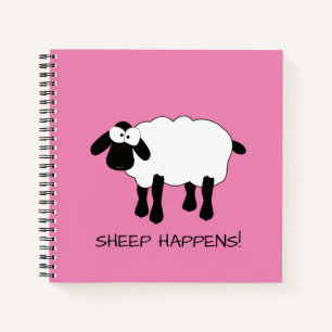 Whimsical Sheep "Sheep Happens" Notebook